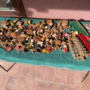 Vintage Unusual Large Set of Toy Building Blocks
