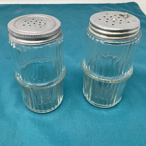 Hoosier Spice Jars 2 Vintage Ribbed Spice Bottles