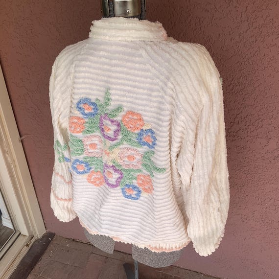 Woman’s Jacket Hand Made Multi-Colored Chenille B… - image 2