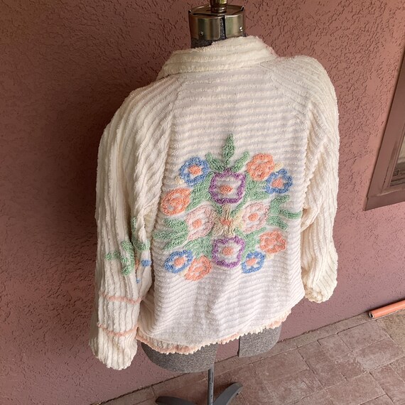 Woman’s Jacket Hand Made Multi-Colored Chenille B… - image 7
