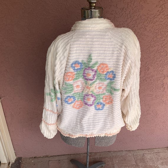 Woman’s Jacket Hand Made Multi-Colored Chenille B… - image 4