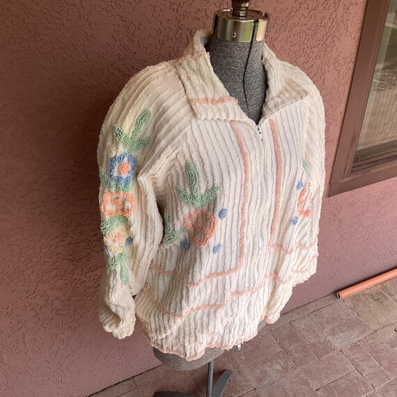 Woman’s Jacket Hand Made Multi-Colored Chenille B… - image 10