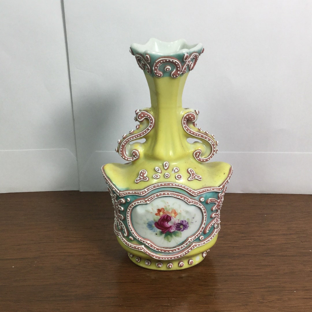 Japanese Moriage Vase Vintage Porcelain Hand Painted - Etsy