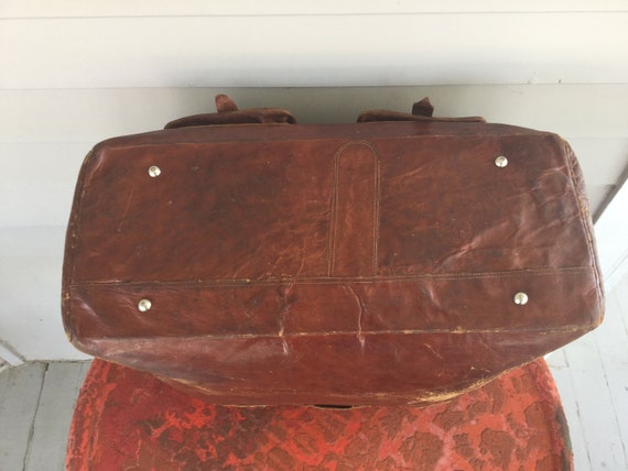 Vintage Leather Bag Suitcase Satchel Soft Quality… - image 6