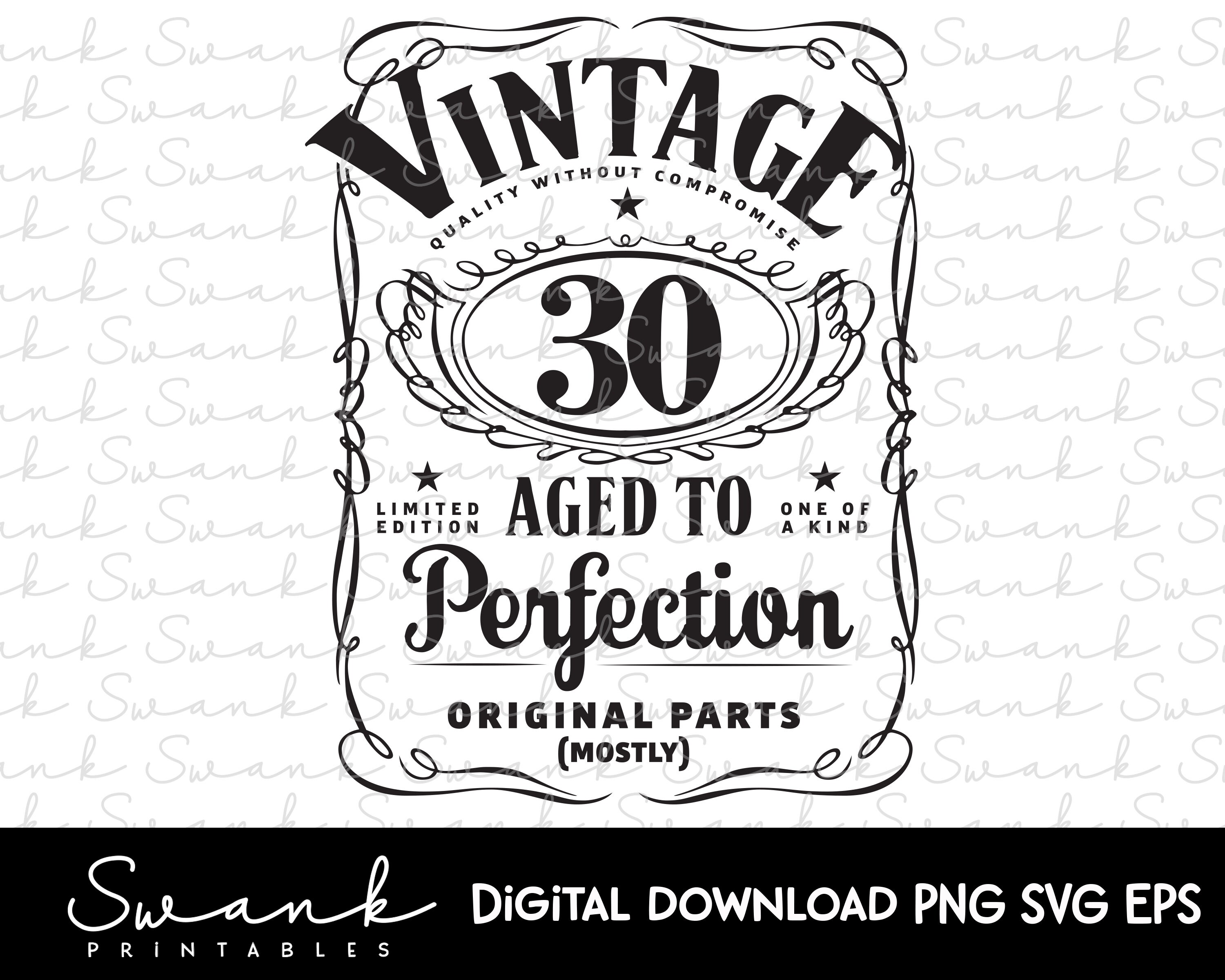 30th Birthday SVG Vintage Birthday limited edition svg | Etsy