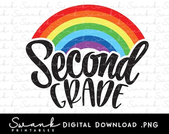 Second Grade PNG, Second Grade Sublimation, Back to School png, 2nd Grade Png, Digital Download, Printable, Instant Download