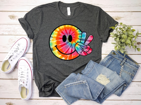 Funny Tye Dye Peace Sign Smiley Face Tshirt Funny Tye Dye Peace Sign Smiley Face Tshirt