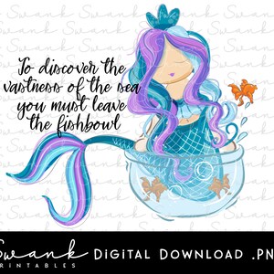Mermaid png, Mermaid Sublimation, Mermaid Saying, Mermaid Clipart, Mermaid Design, Fishbowl png, Digital Download, Printable, Mermaid Mom