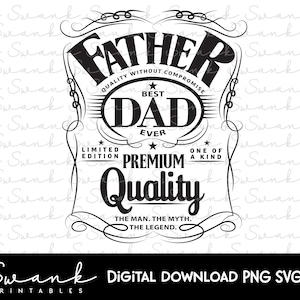 Vatertag SVG, Geburtstag, Papa SVG, Bester Papa, Whisky-Label, SVG-Schnittdatei, Sofort-Download, Happy Fathers Day, druckbar, Cricut-Datei