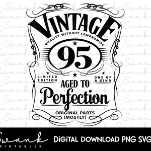 95. Geburtstag SVG, Ninety-Fifth, 90, Vintage Geburtstag, limitierte svg, lustiger Geburtstag SVG, Originalteile, Cut File, Instant Download