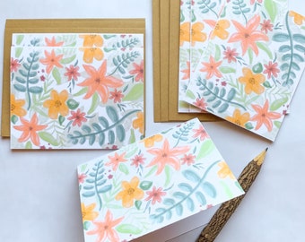 Floral Stationery Set, Pretty Stationery, Blank Stationery, Botanical Stationery, Blank Cards