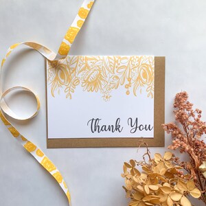 Thank You Card, Pretty Thank You Card, Floral Thank You