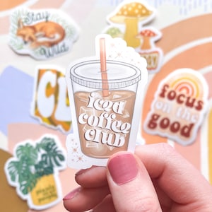 Iced Coffee Club Sticker, Iced Coffee Girl, Iced Coffee Sticker, Coffee Lover Sticker, Water Bottle Sticker