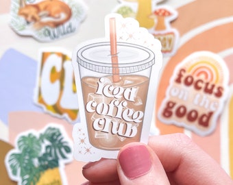 Iced Coffee Club Sticker, Iced Coffee Girl, Iced Coffee Sticker, Coffee Lover Sticker, Water Bottle Sticker