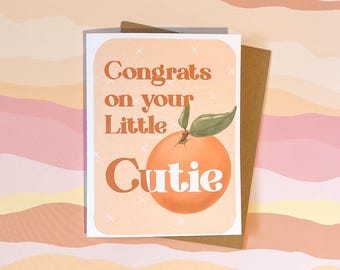 Congrats on Your Little Cutie Card, Baby Shower Card, Cutie Baby Shower