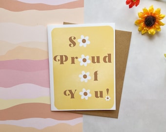 So Proud of You Card, Graduation Card, Girly Grad, Proud Parents, Congratulations Card