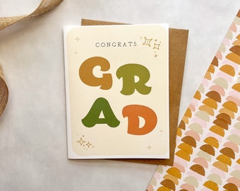 Congrats Grad Card, Congratulations Graduate, Graduation Card, Trendy Grad Card, Cute Graduation