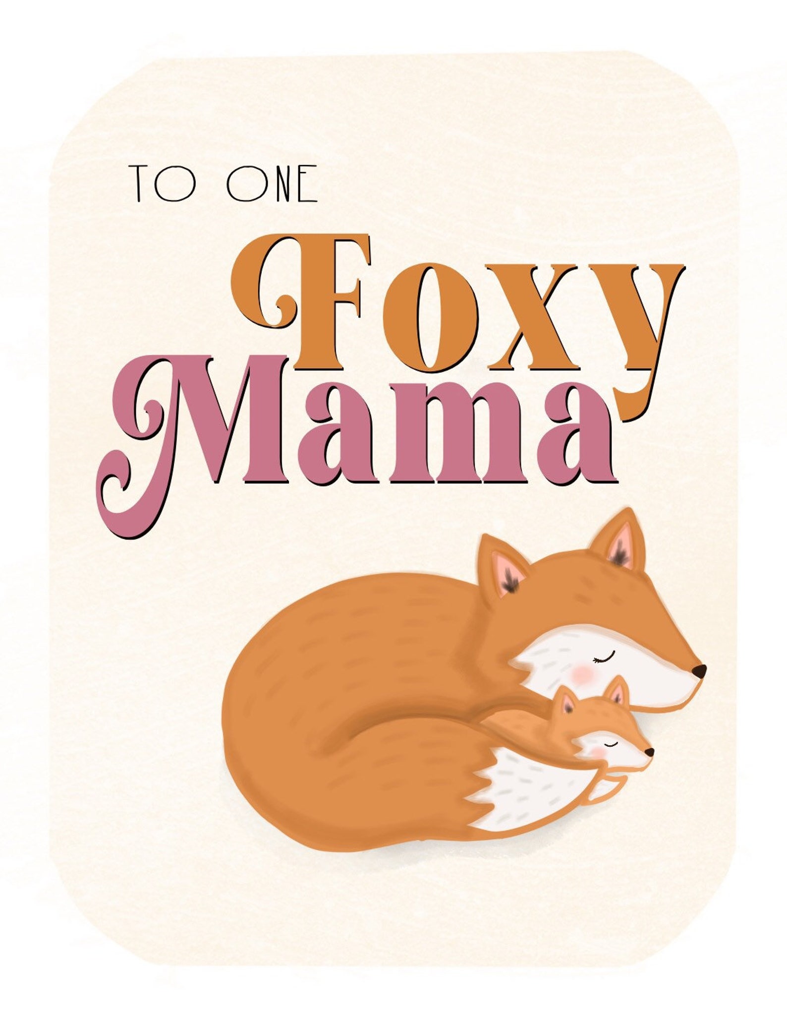Foxy Mama Card Etsy