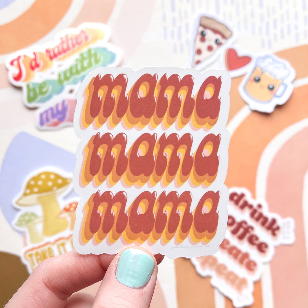 Mama Sticker, Retro Mama, Sticker for Mom, New Mom Gift, Water Bottle ...