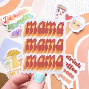Mama Sticker, Retro Mama, Sticker for Mom, New Mom Gift, Water Bottle Sticker