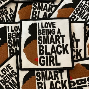 Prideful Patchez Smart Black Girl Iron On Patch, Sew On Patch, Embroidered Patch, Great for Jackets, Denim, Hoodies & Bags, Cute Patches