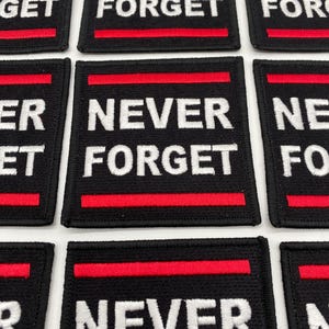 Prideful Patchez, Never Forget, Iron on Patch, Sew On Patch, Pray Patch, Embroidered Patch, Great for Denim, Jackets, Hats, Bags, DIY Crafts