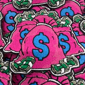 Prideful Patchez, Money Bags, Iron On Patch, Sew On Patch, Embroidered Patch, Great for Jackets, Denim, Hoodies & Bags, Cute Patches