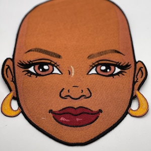 Prideful Patchez, Black, Bald & Beautiful, Iron/ Sew On Patch, Embroidered Patch, Great for Jackets, Denim, Hoodies, DIY Crafts, Black Women