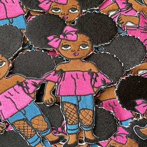 Prideful Patchez, Adorable Lil Sis, Iron On Patch,Sew On Patch,Embroidered Patch, Great for Jackets, Denim, Hoodies, Bags & More, Black Girl