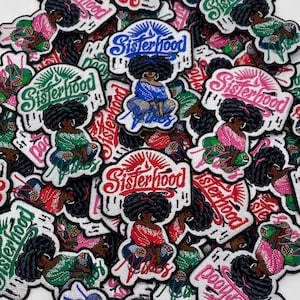 Prideful Patchez, Sisterhood Vibes, Iron On or Sew On Patch, Embroidered Patch, Great for Jackets, Denim, Hoodies & Bags, Cute Patches, D9