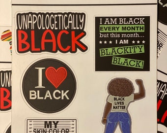 Prideful Patchez, schwarzer Planer-Aufkleberbogen, ideal für Notizbücher, Journale, Telefon- und Laptophüllen, Wasserflaschen und mehr