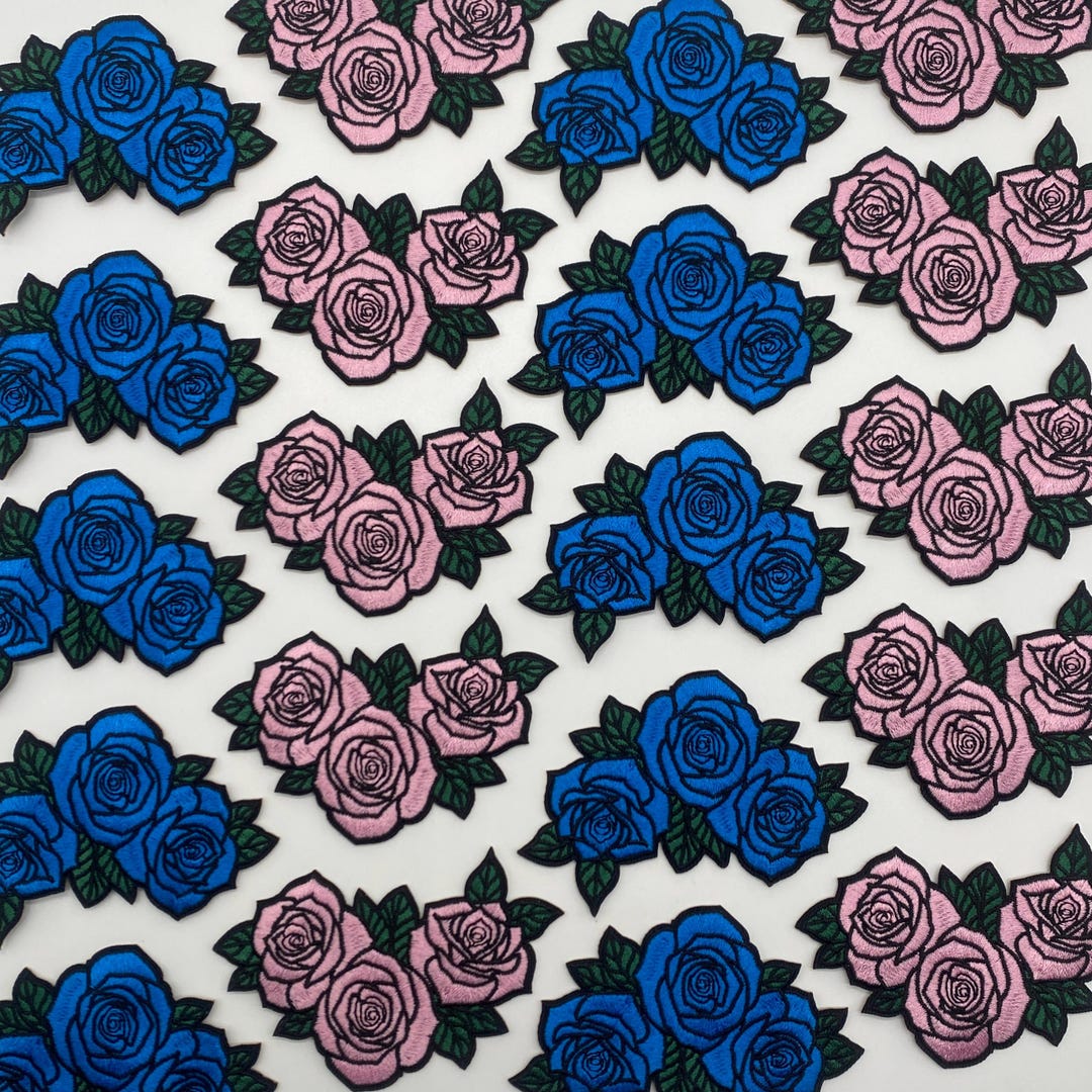 Rses Patch Prideful Patchez, Mini Triple Roses, Iron/sew on Patch, Embroidered ...