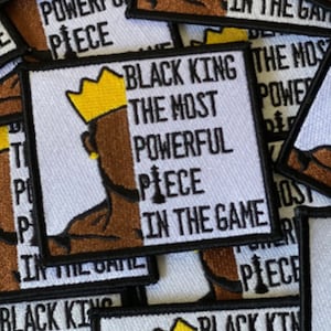 Powerful Black King Iron On Patch Sew On Patch