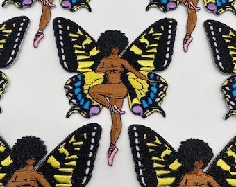 Prideful Patchez, Black Butterfly, Iron On Patch, Sew On Patch, Embroidered Patch, Great for Jackets, Denim, Hoodies & Bags, Cute Patches