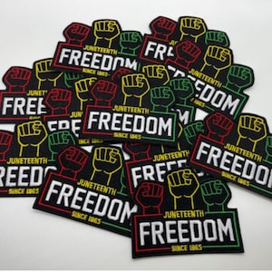 Prideful Patchez, Juneteenth Freedom, iron on patch, sew on patch, African American, custom patch, embroidery, Juneteenth patch