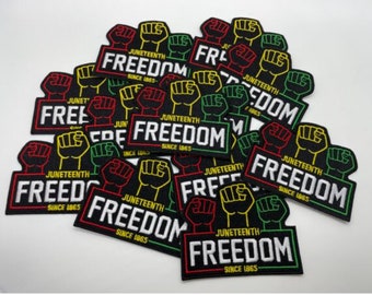 Prideful Patchez, Juneteenth Freedom, iron on patch, sew on patch, African American, custom patch, embroidery, Juneteenth patch