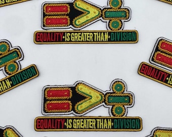 Prideful Patchez, Greater Than Division, Iron on Patch, Jacket Patch, Sew On Patch, Embroidered Patch, DIY