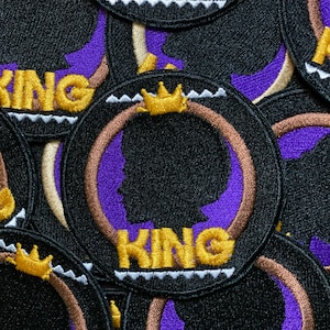 Prideful Patchez, Powerful Black King Patch, Iron on Patch, Sew On Patch, Embroidered Patch, Crafting, Crafts