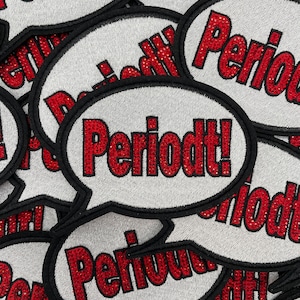 Prideful Patchez, Periodt! Rhinestone Iron on Patch, Periodt Patch, Sew On Patch, Rhinestone Patch, Embroidered Patch, Crafts
