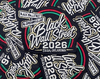Prideful Patchez, Black Wall Street, Iron On Patch, Sew On Patch, Embroidered Patch, Great for Jackets, Denim, Hoodies & Bags, Cute Patches