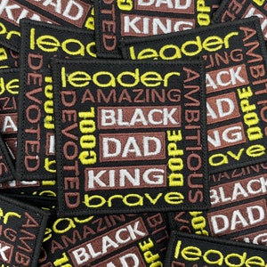 Prideful Patchez, Black Dad King, Iron on Patch, Sew On Patch, Jacket patch, Embroidery Patch, Crafting, DIY