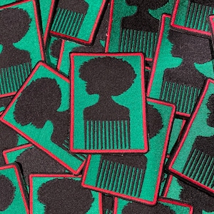 Prideful Patchez, Best Afro Pick Iron on Patch, Iron on Patch, Afro Patch, Sew On Patch, Embroidered Patch, Appliqué