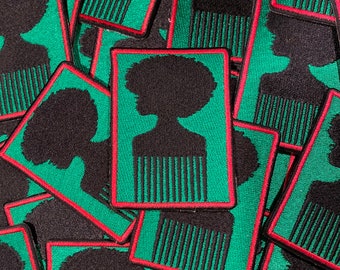 Prideful Patchez, Best Afro Pick Iron on Patch, Iron on Patch, Afro Patch, Sew On Patch, Embroidered Patch, Appliqué