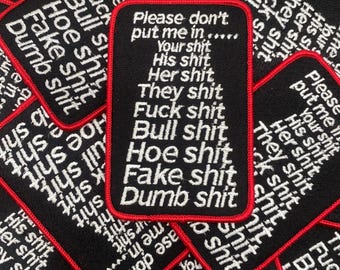 Prideful Patchez, Don't Put Me In, Iron On Patch, Sew On Patch, Embroidered Patch, Great for Jackets, Denim, Hoodies & Bags, Cute Patches
