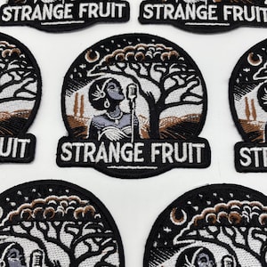 Prideful Patchez, Konstig frukt, Stryk-/Sy-på-lapp, Broderad lapp, Perfekt för jackor, jeans, hoodies och väskor, svart historia, hantverk