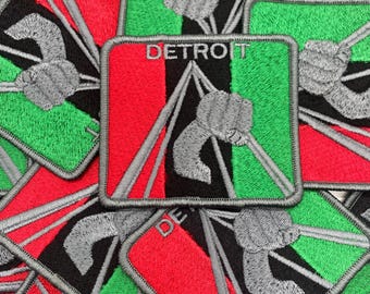Prideful Patchez, Detroit, Iron/ Sew On Patch, Embroidered Patch, Great for Jackets, Denim, Hoodies, Bags & More, Arts and Crafts