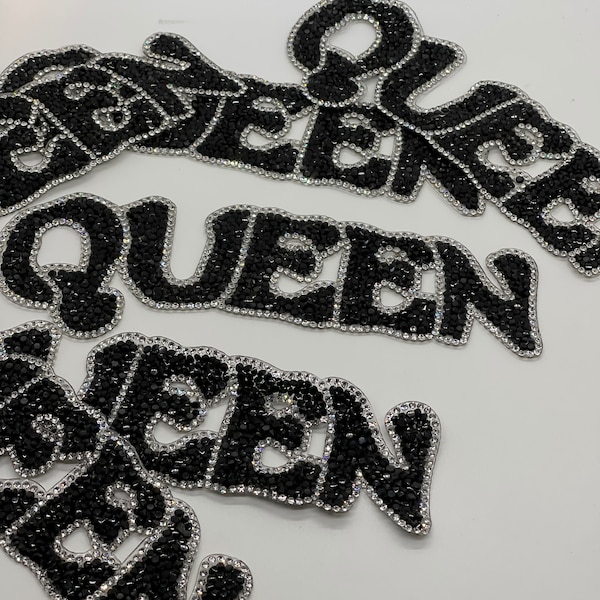 Prideful Patchez, Beautiful Queen Rhinestone, Parche termoadhesivo, Parche para coser, Ideal para chaquetas, vaqueros, sombreros, bolsos y más, Parches bordados