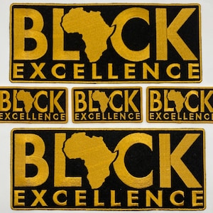 Prideful Patchez, Best Black Excellence Back Iron/Sew On Patch, DIY Crafts, Great for Jackets, Denim, Hats, Hoodies, Bags, and More, Black