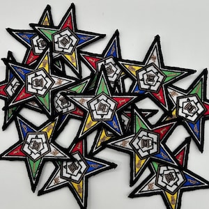 Eastern Star Embroidered Patch, Iron On, Sew On, 3 inch