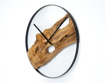 Horloge murale en bois d'olivier | "Couler"